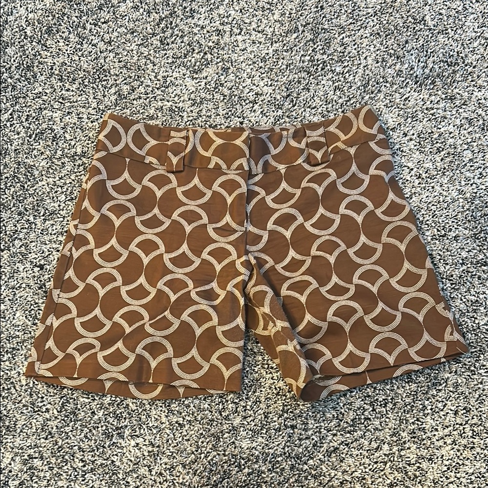 INC International Concepts Brown Bermuda Shorts with Giraffe Print